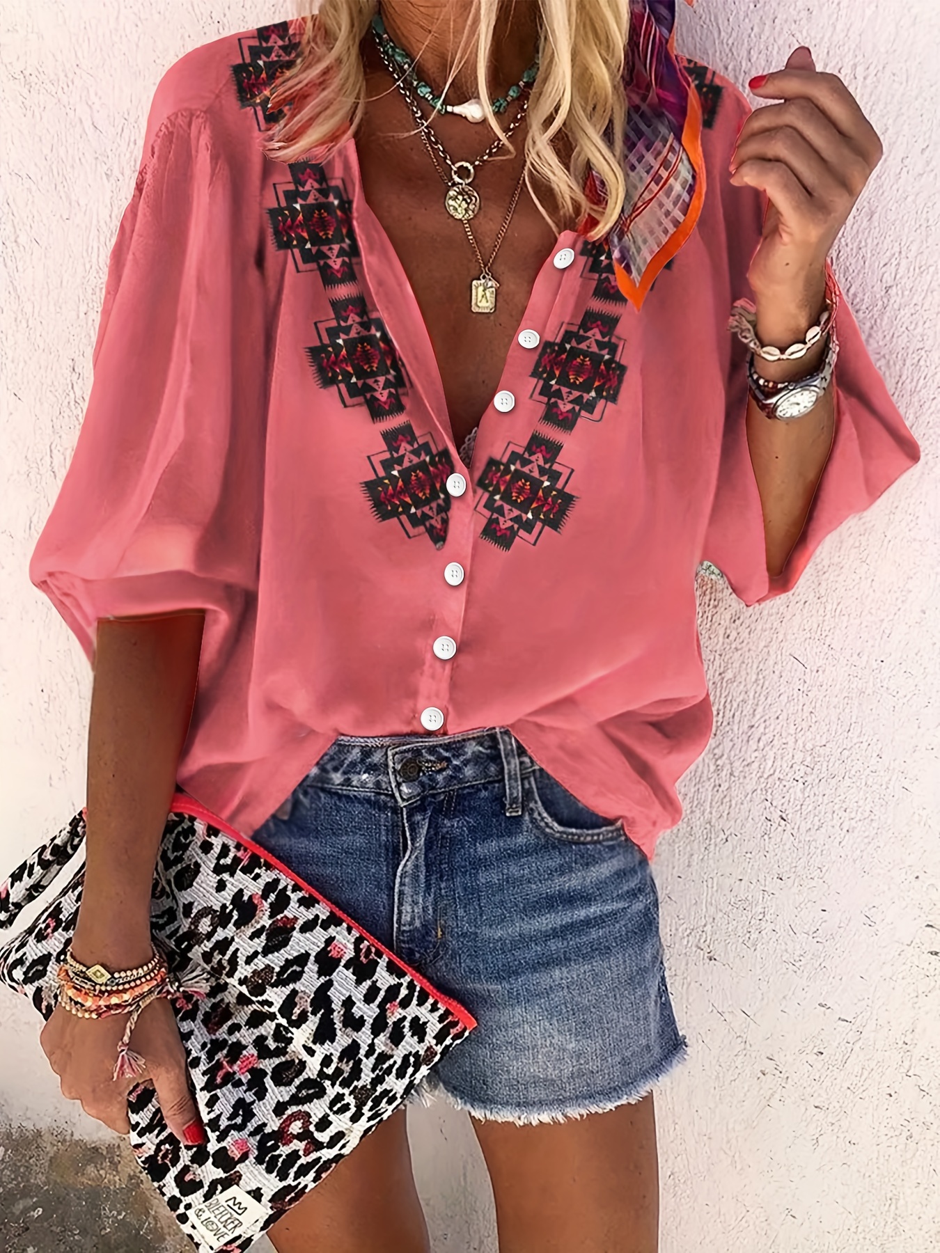 Ethnic Fashion Clothing - Western leisure vacation ethnic style geometric