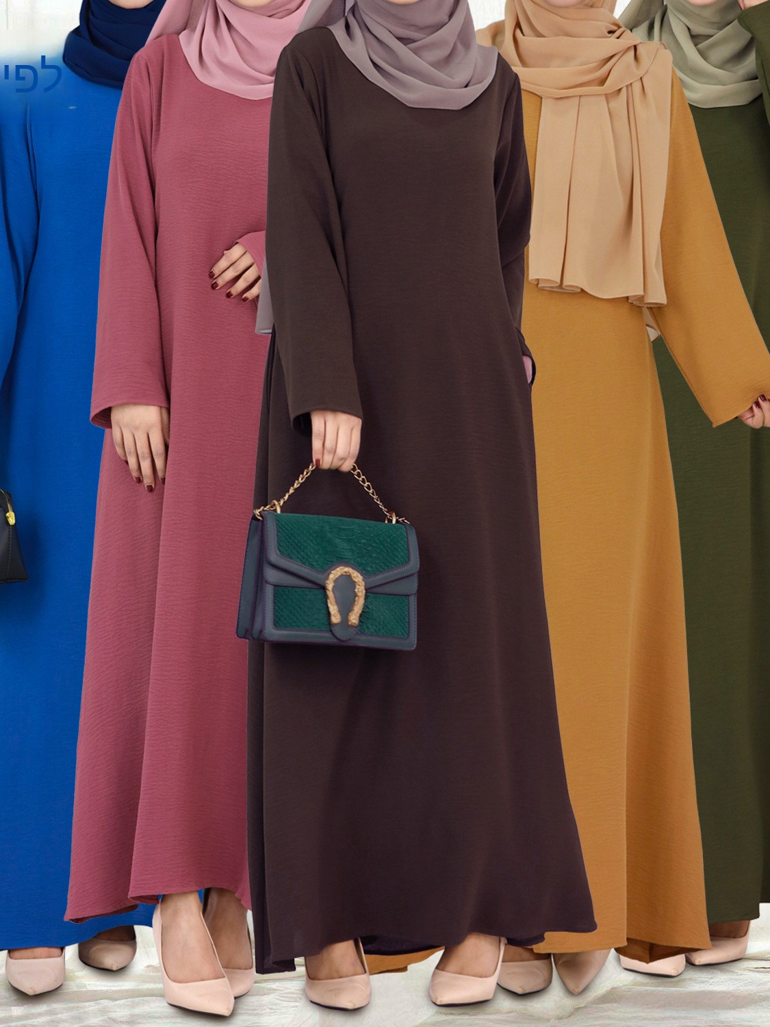 Ethnic Fashion In Dubai - Multicolored Large Size Women's Dress Middle