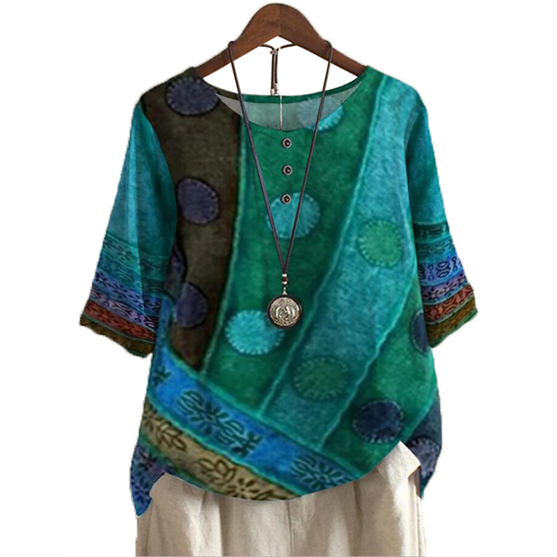Ethnic Style Women's O-neck Di - огляд і ціна Ethnic Fashion Clothing